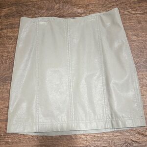 Free People Elegant Gray Leather Mini Skirt